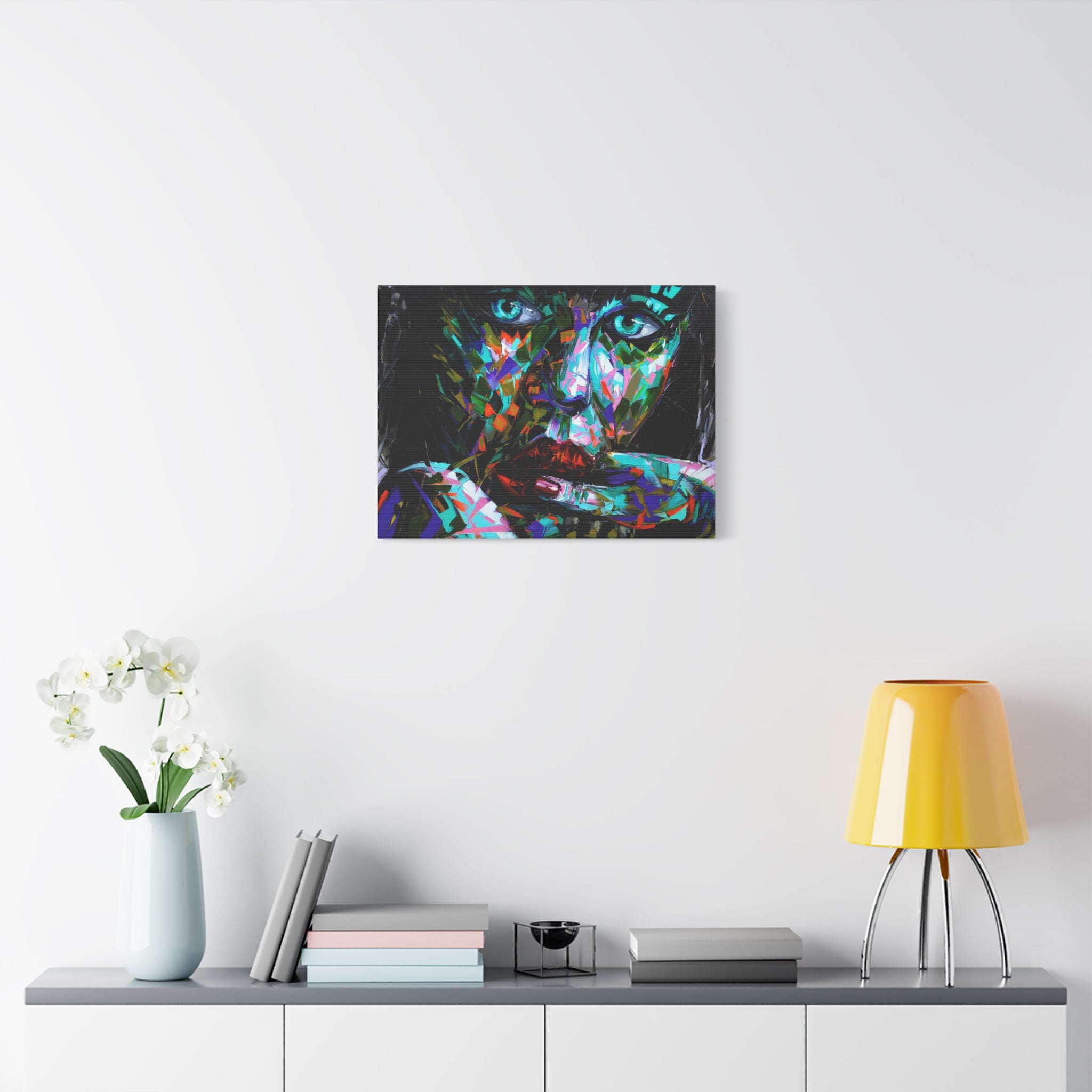 Colorful Abstract Woman Portrait Canvas — Modern Pop Art Wall Decor - TheKaraHan