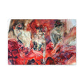 Flamenco Dancers Matte Stretched Canvas Print — Vibrant Red Ballet Wall Art