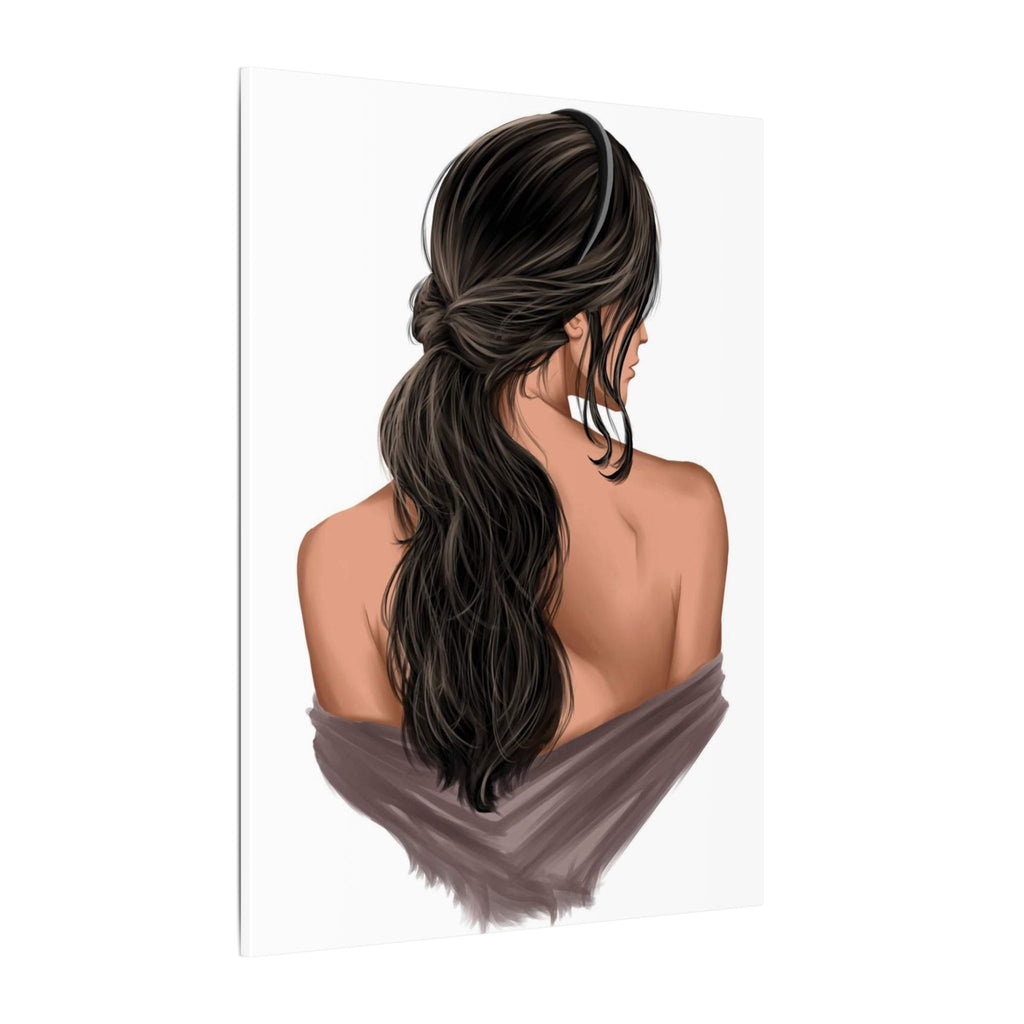 Portrait Canvas Print — Woman Back View with Loose Ponytail 