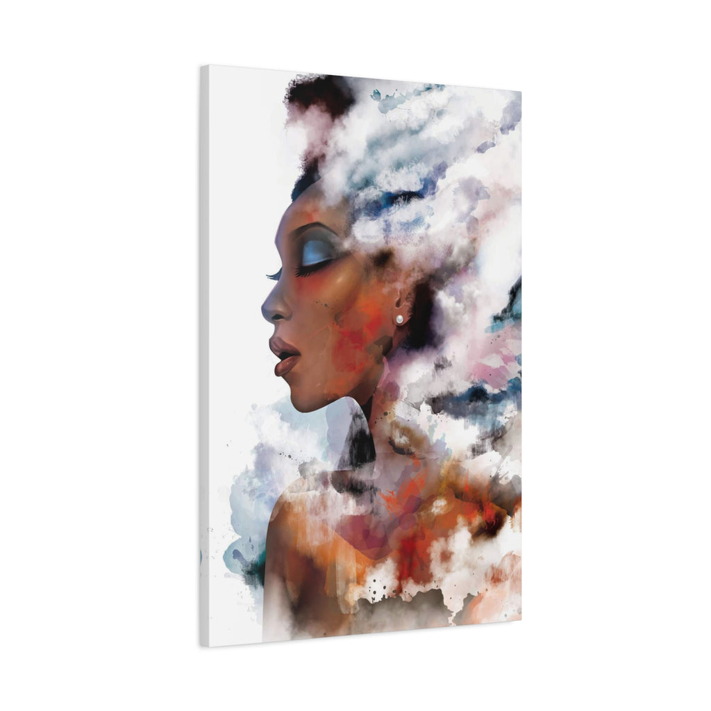 Abstract Portrait Canvas - Dreamy Woman Watercolor Wall Art