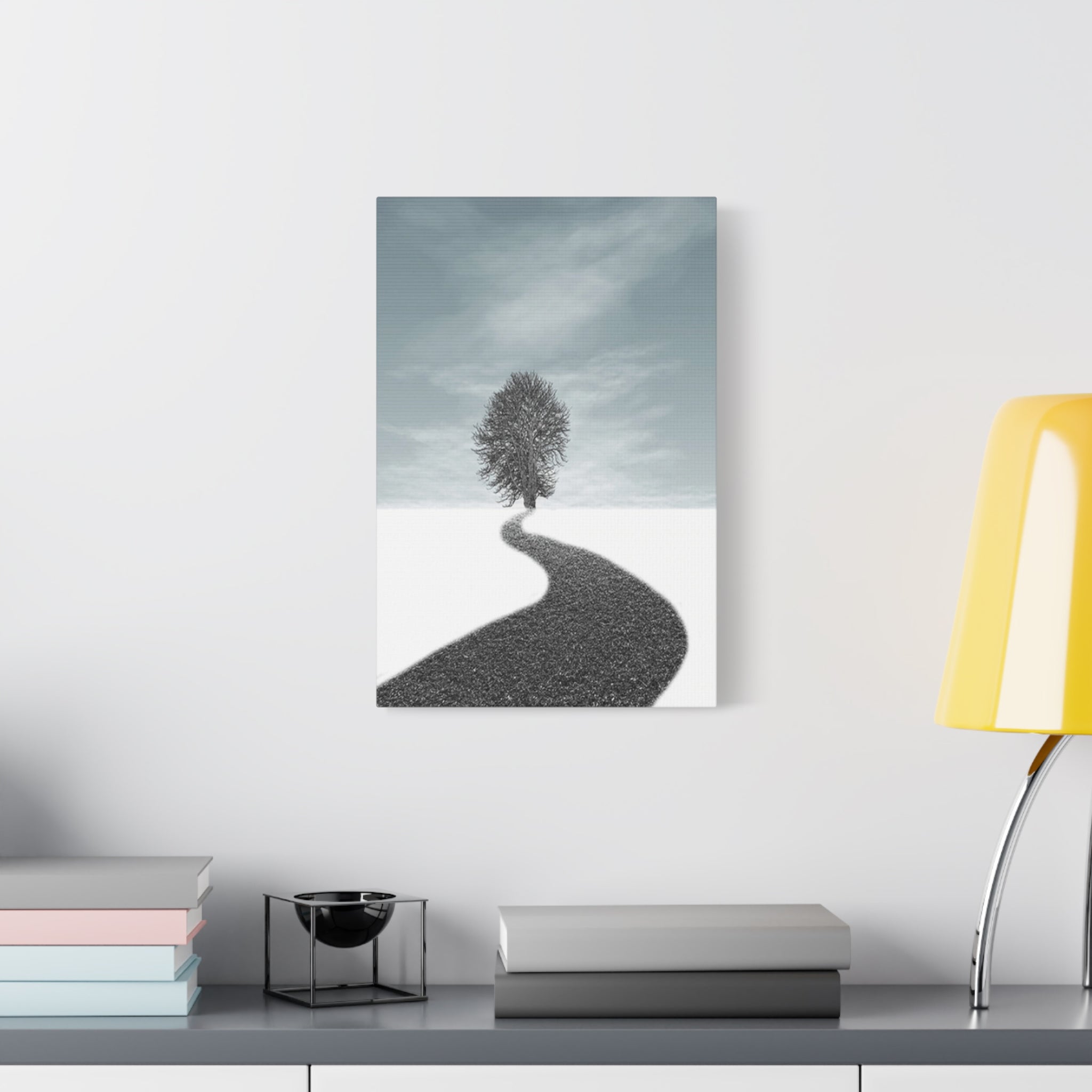 Minimalist Tree Path Canvas Print – Matte Stretched Wall Art 