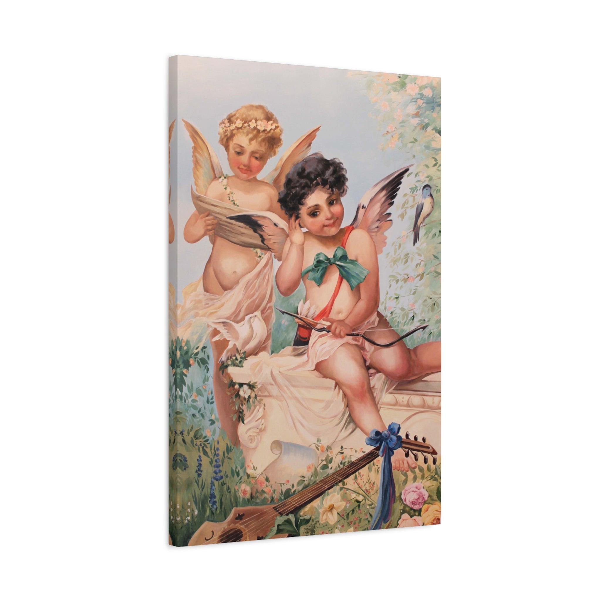 Cherubs Vintage Art Print - Romantic Angel Wall Decor Canvas - TheKaraHan