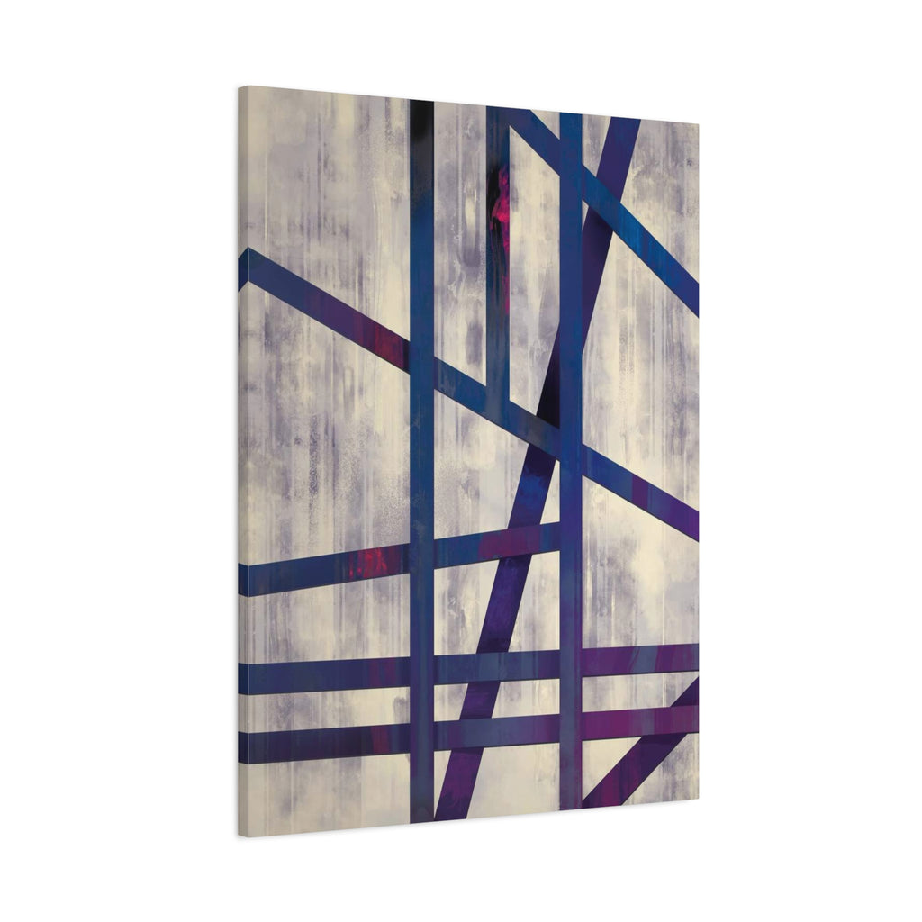 Abstract Geometric Canvas Print – Modern Blue & Purple Lines Art