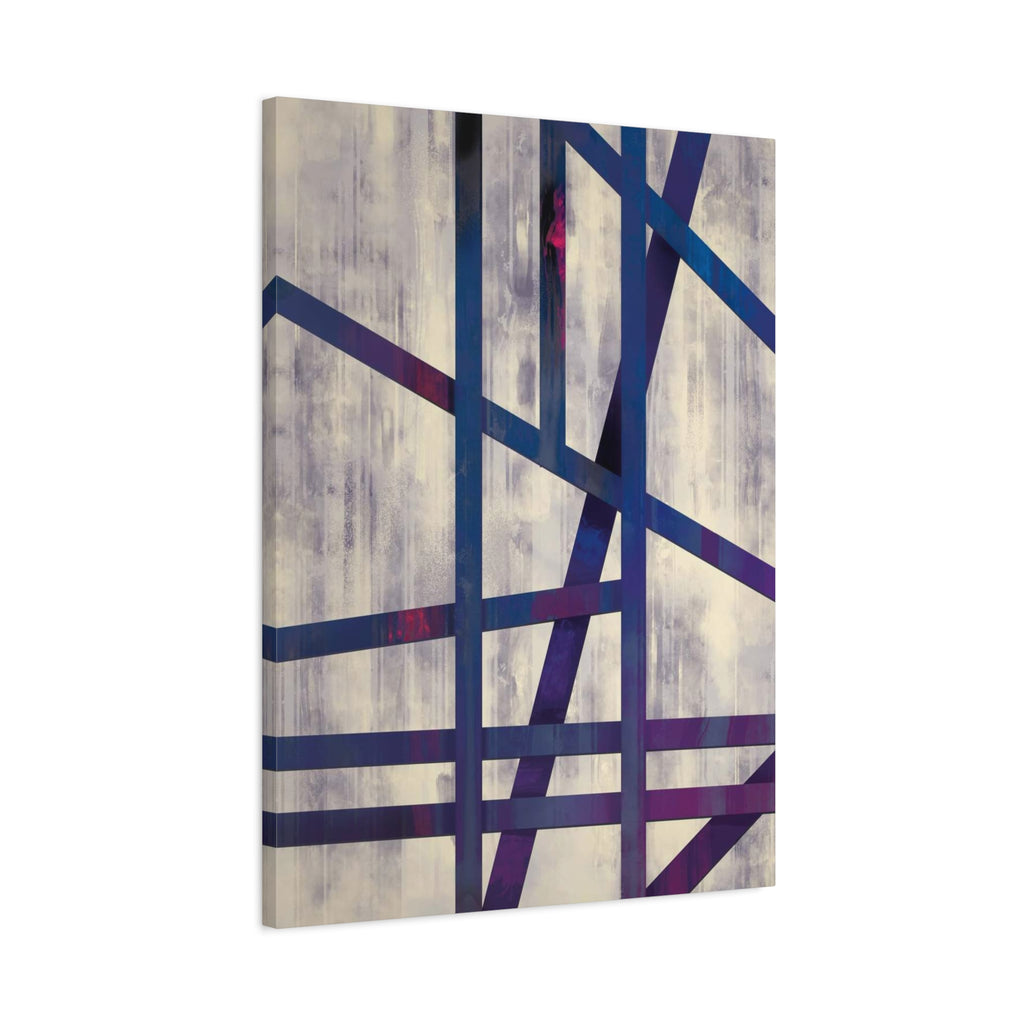 Abstract Geometric Canvas Print – Modern Blue & Purple Lines Art