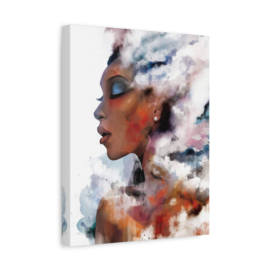 Abstract Portrait Canvas - Dreamy Woman Watercolor Wall Art