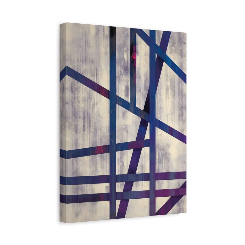 Abstract Geometric Canvas Print – Modern Blue & Purple Lines Art