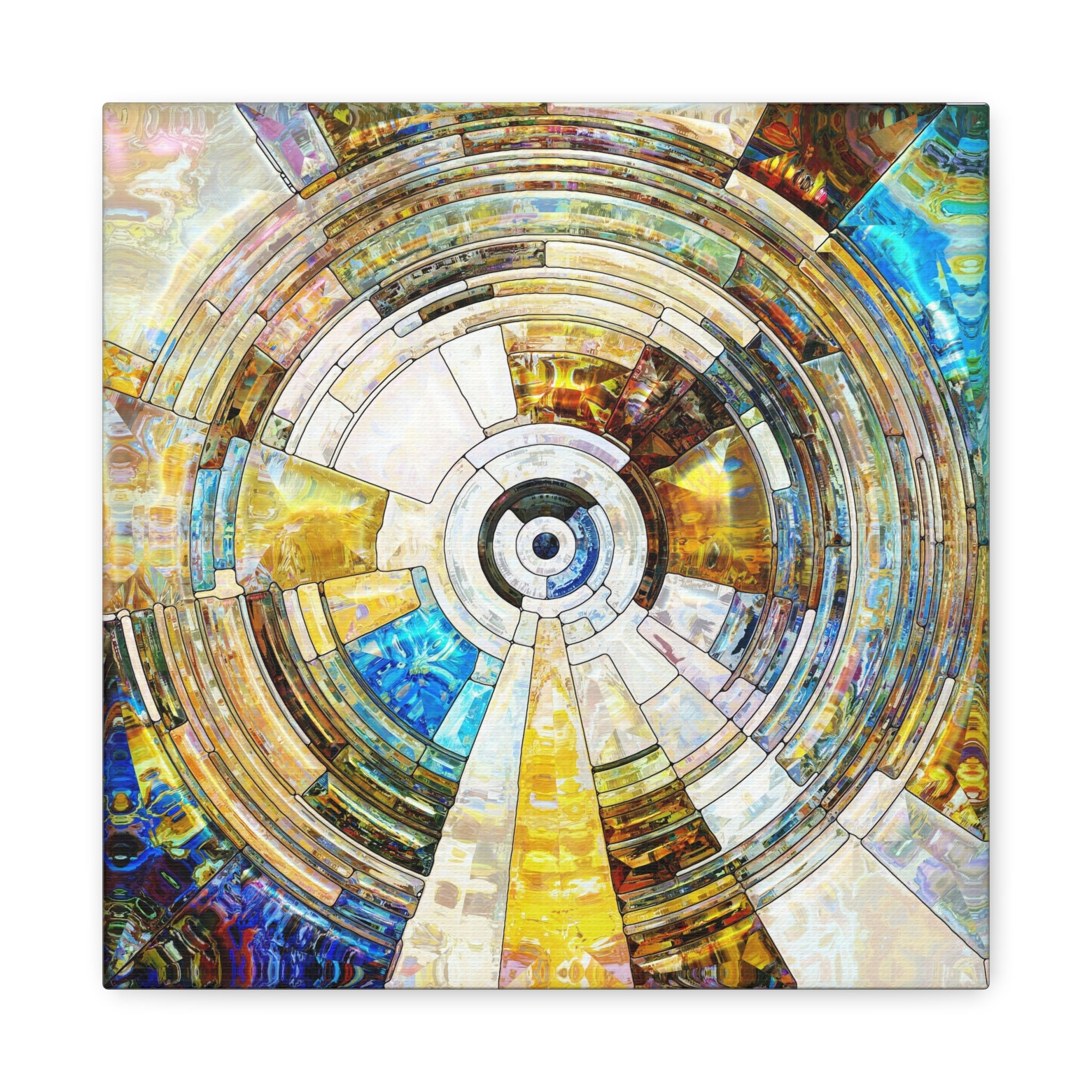 Abstract Geometric Mandala Matte Canvas Print — Stretched Wall Art