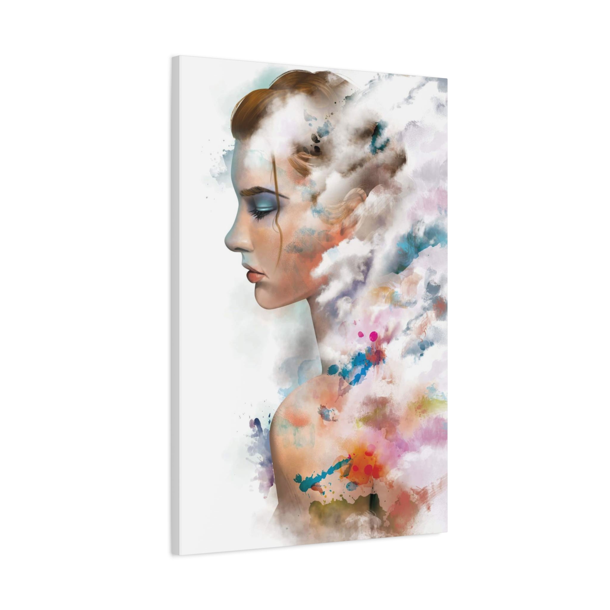 Dreamscape Portrait Canvas - Abstract Watercolor Woman Wall Art