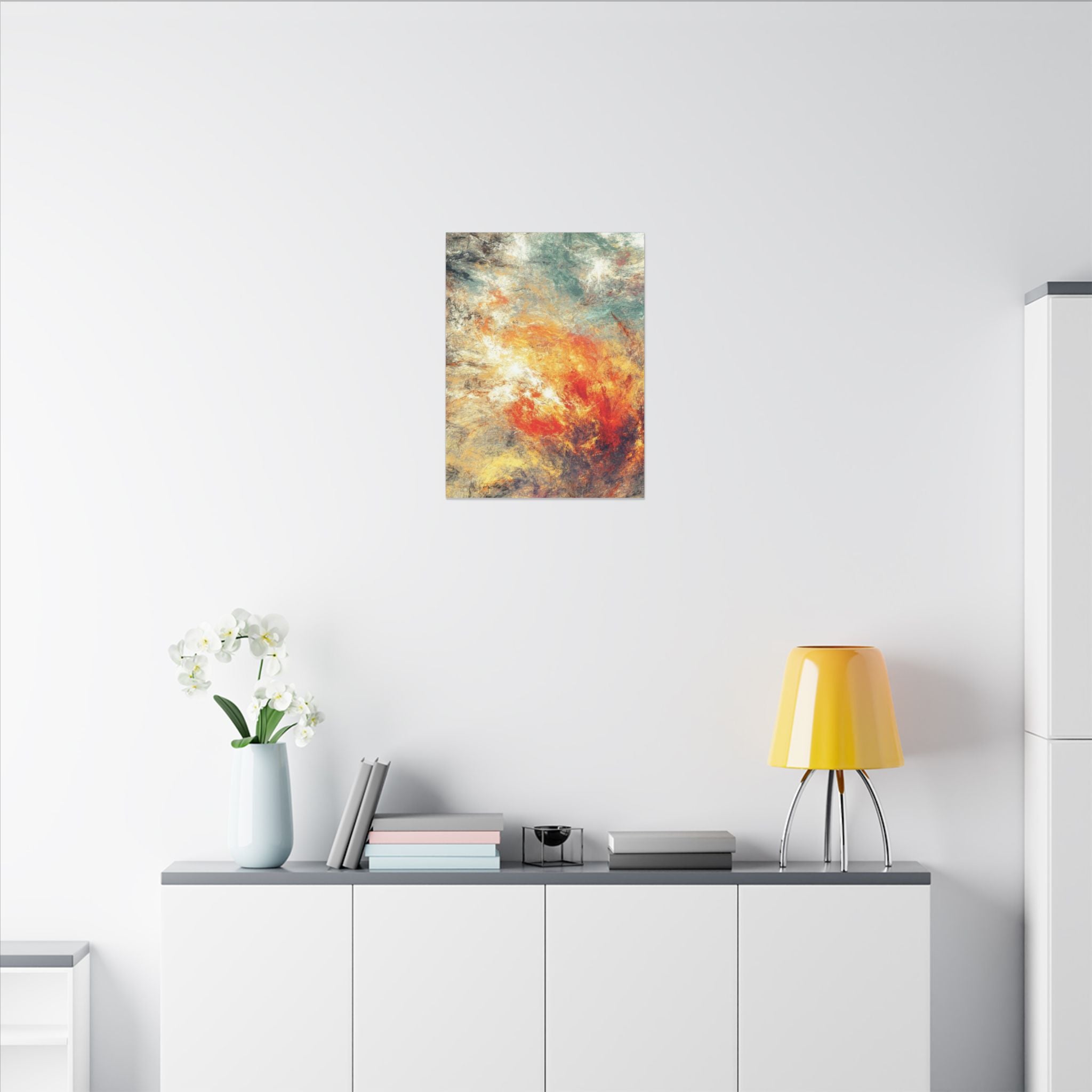 Abstract Nebula Canvas Wall Art — Colorful Modern Stretched Matte Print