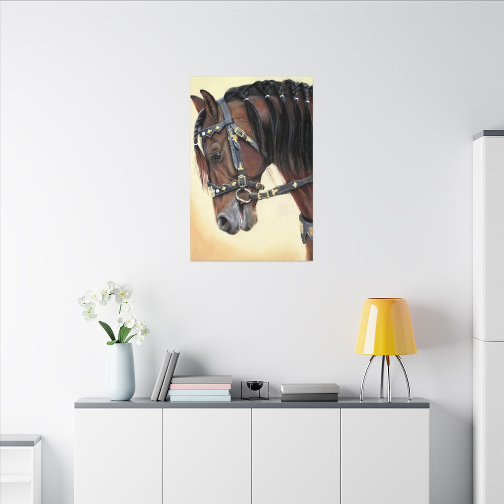 Horse Portrait Canvas Print — Elegant Bridle Art for Home & Stable Decor