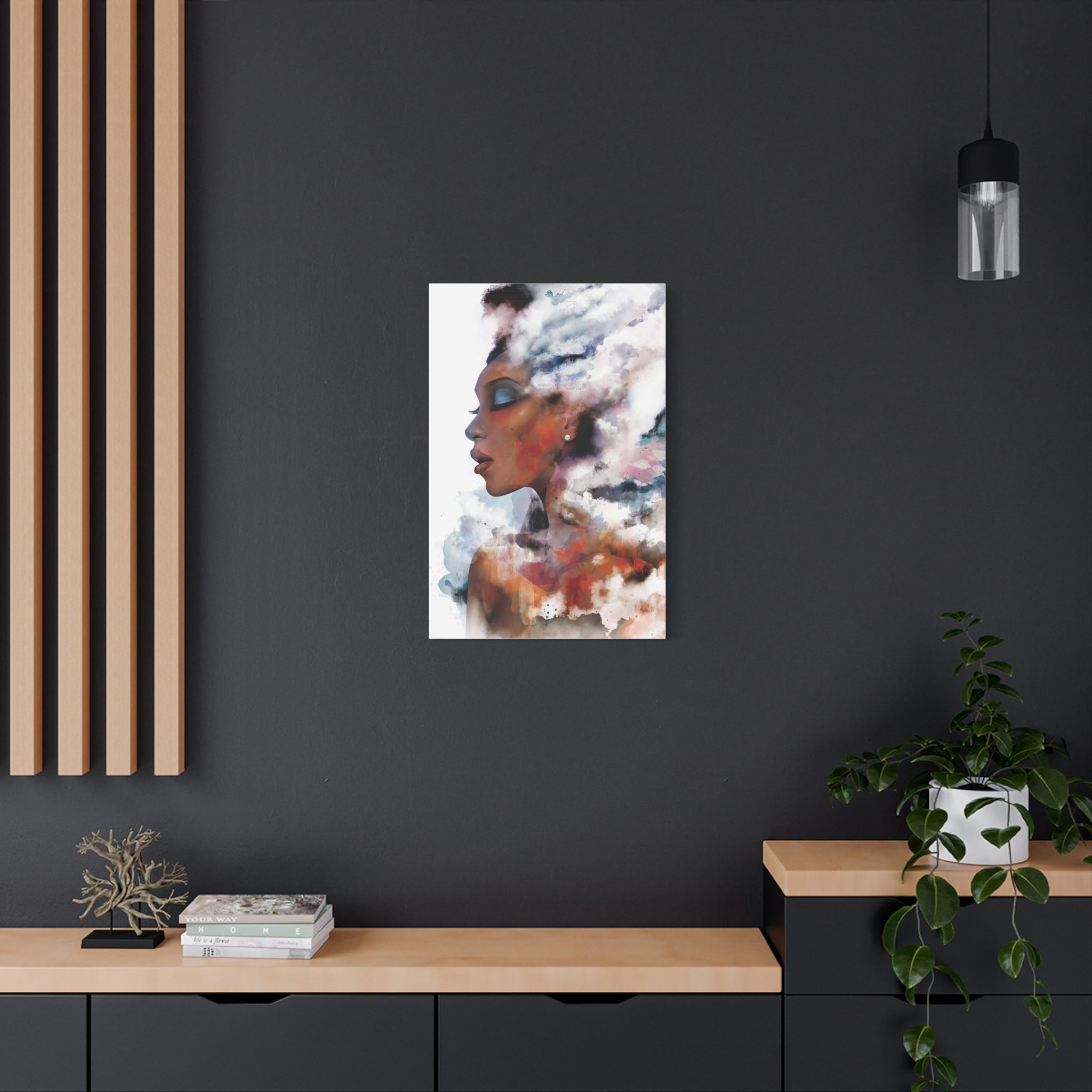 Abstract Portrait Canvas - Dreamy Woman Watercolor Wall Art