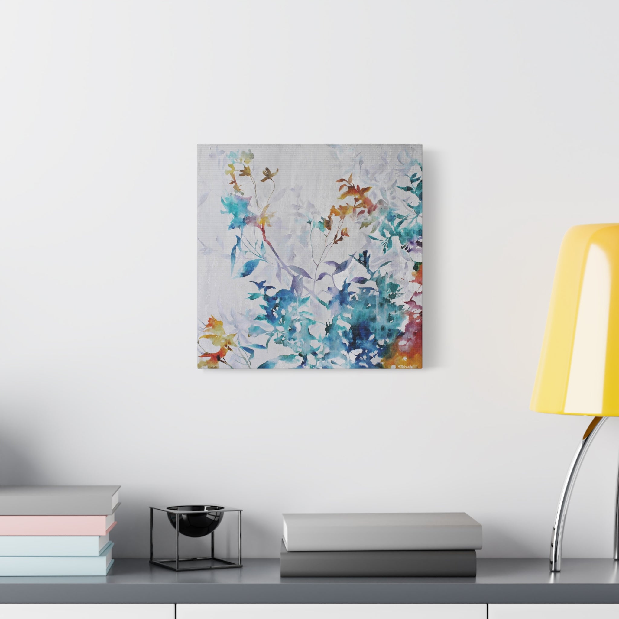 Watercolor Floral Canvas Art - Stretched Matte Wall Decor 