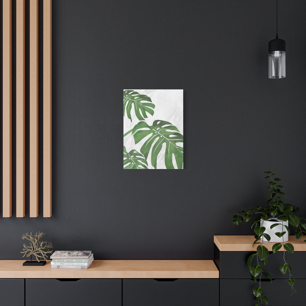 Monstera Marble Wall Art Canvas 