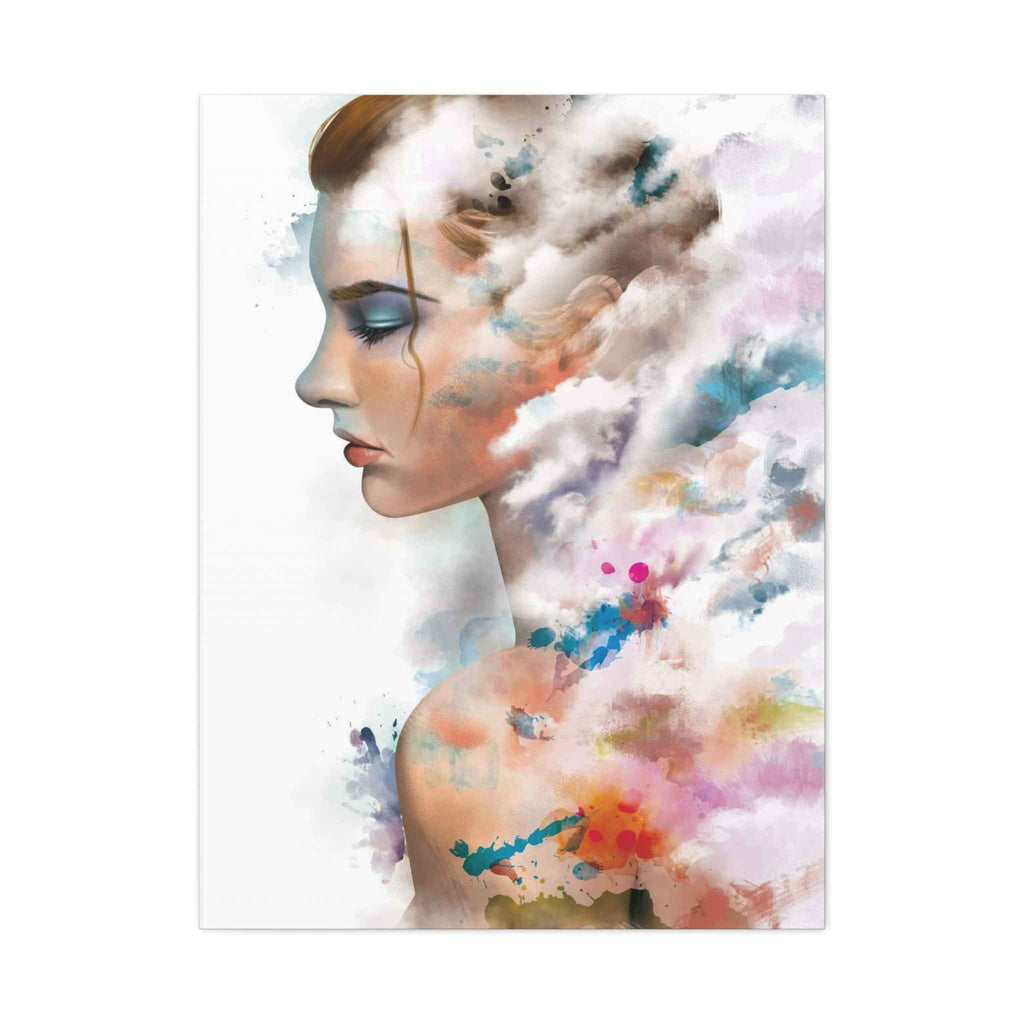 Dreamscape Portrait Canvas - Abstract Watercolor Woman Art for Home Decor - TheKaraHan