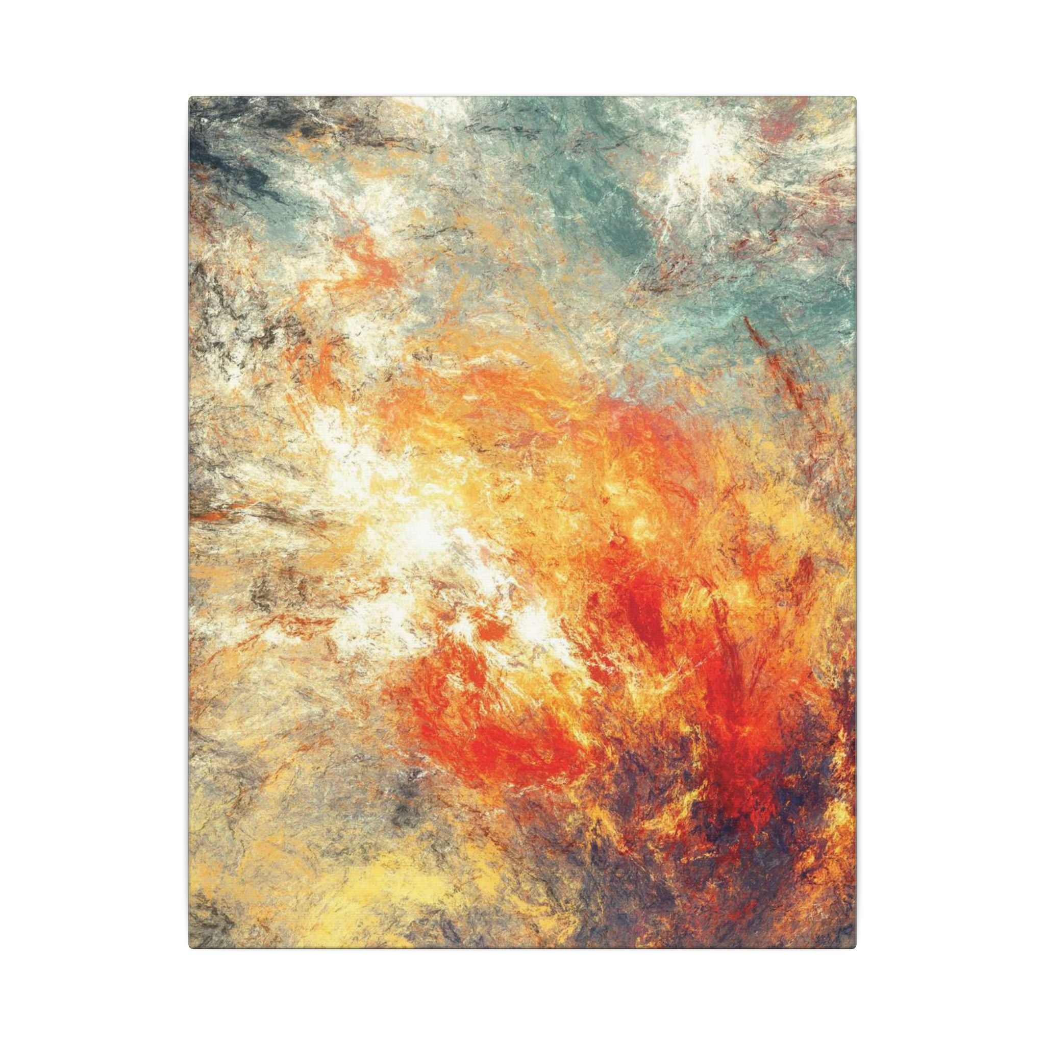 Abstract Nebula Canvas Wall Art — Colorful Modern Stretched Matte Print 