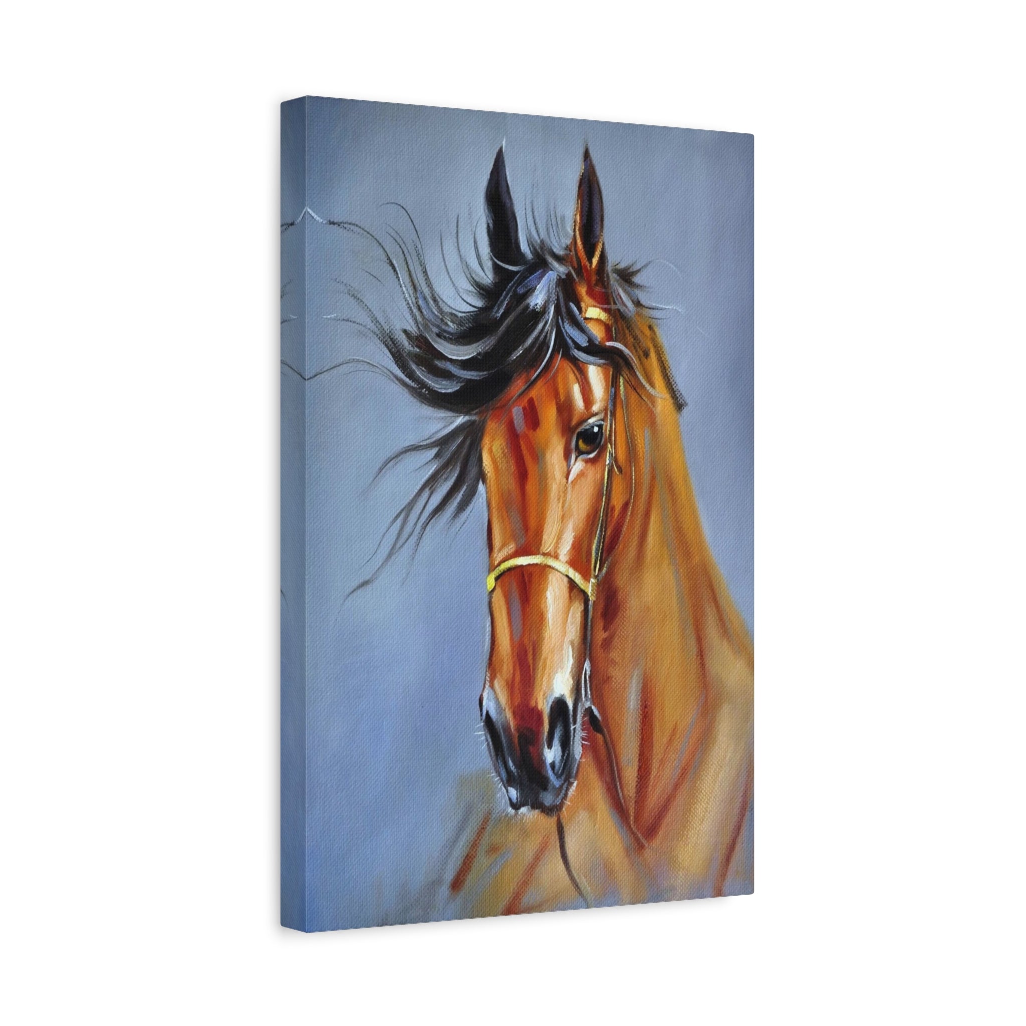 Bay Horse Portrait Matte Canvas Print — Stretched Wall Art (1.25") 