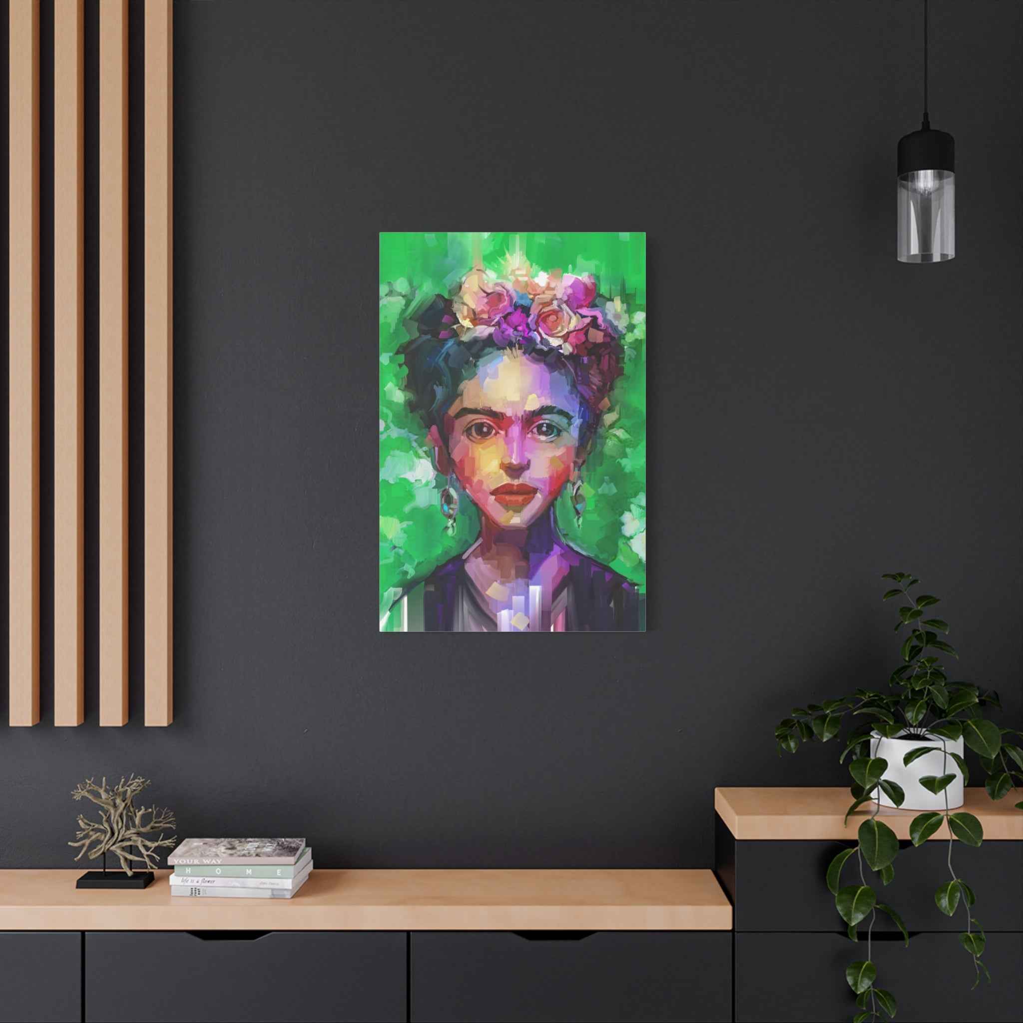 Colorful Woman Portrait Wall Art, Abstract Floral Face Painting