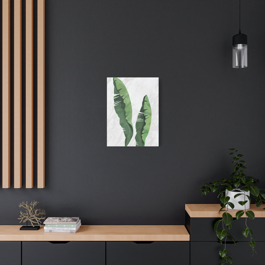 Banana Leaf Botanical Canvas Wall Art - Matte Stretched 1.25"