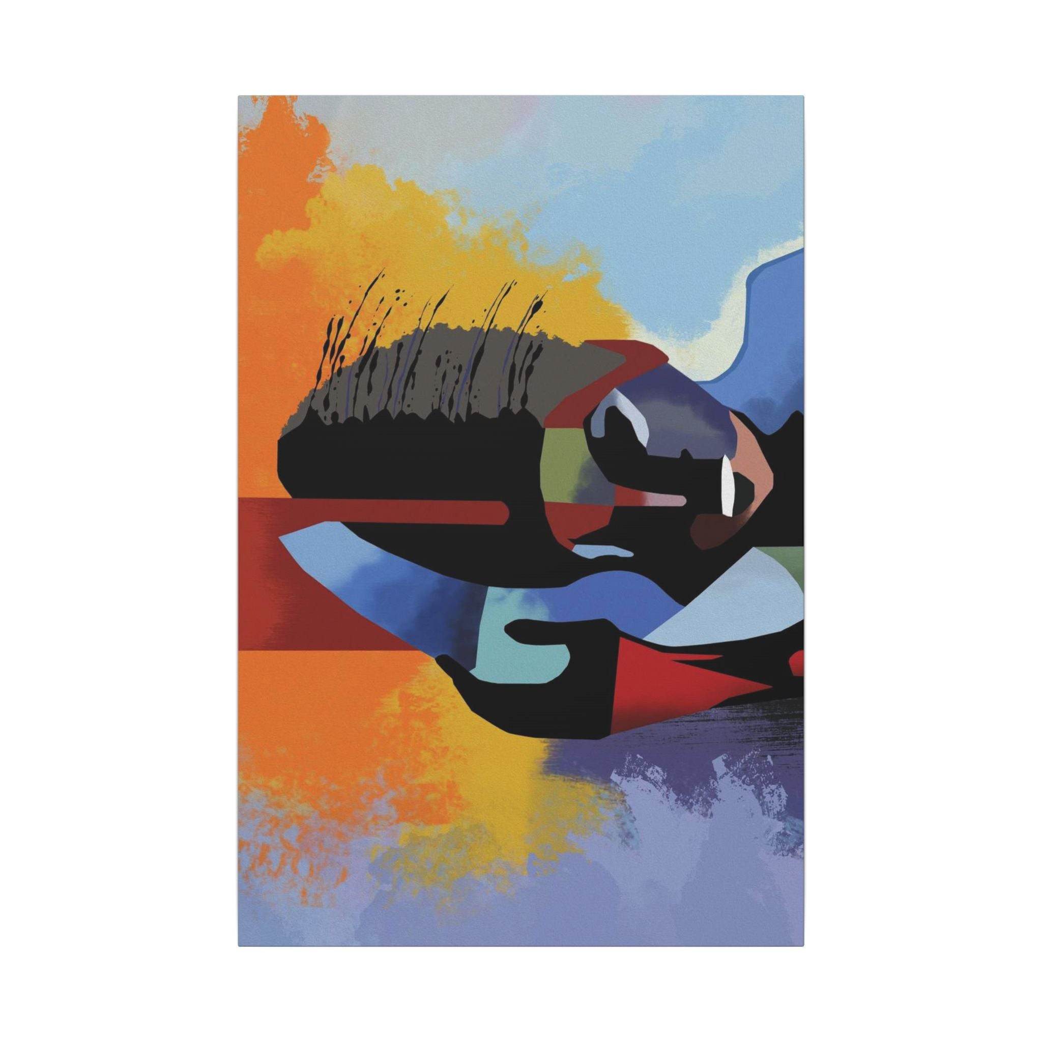 Abstract Guitar Art Canvas — Colorful Modern Music Wall Decor 