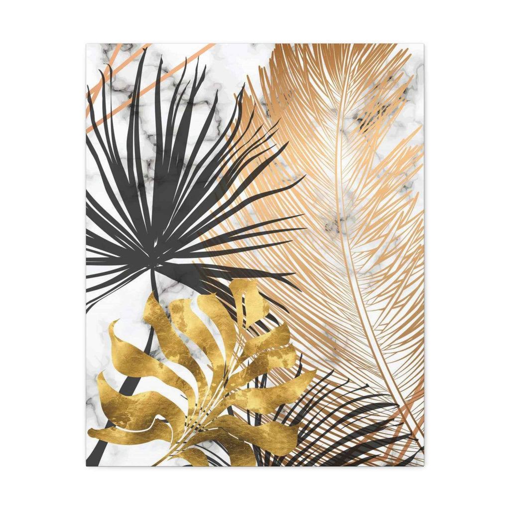 Gold and Black Tropical Art Print – Stunning Canvas Wall Décor - TheKaraHan
