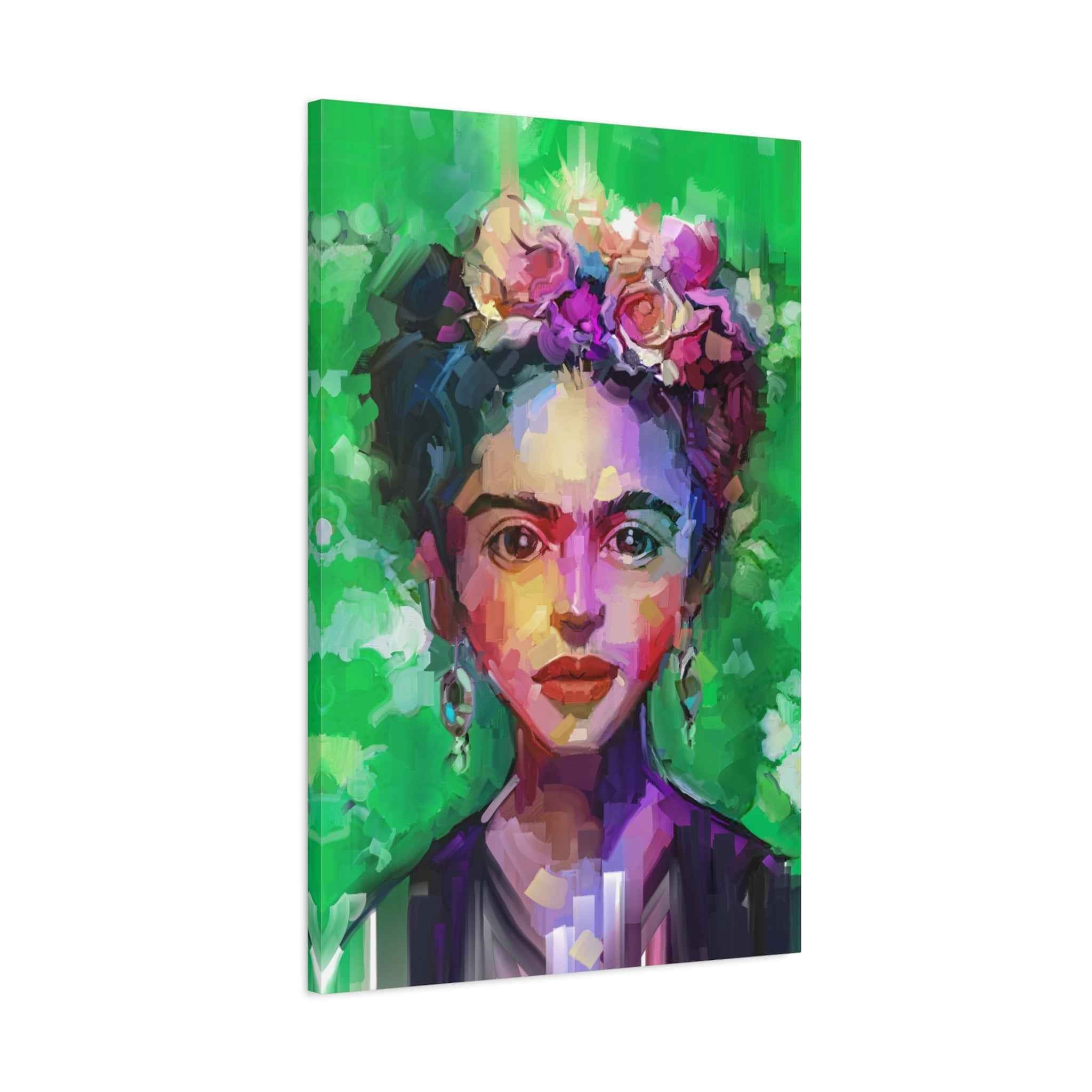 Colorful Woman Portrait Wall Art, Abstract Floral Face Painting