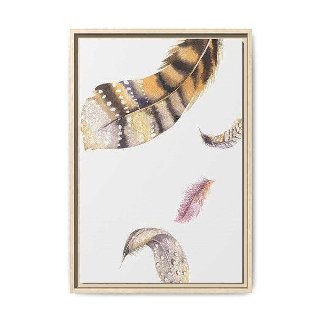 Feather Watercolor Matte Canvas Print — Framed Wall Art