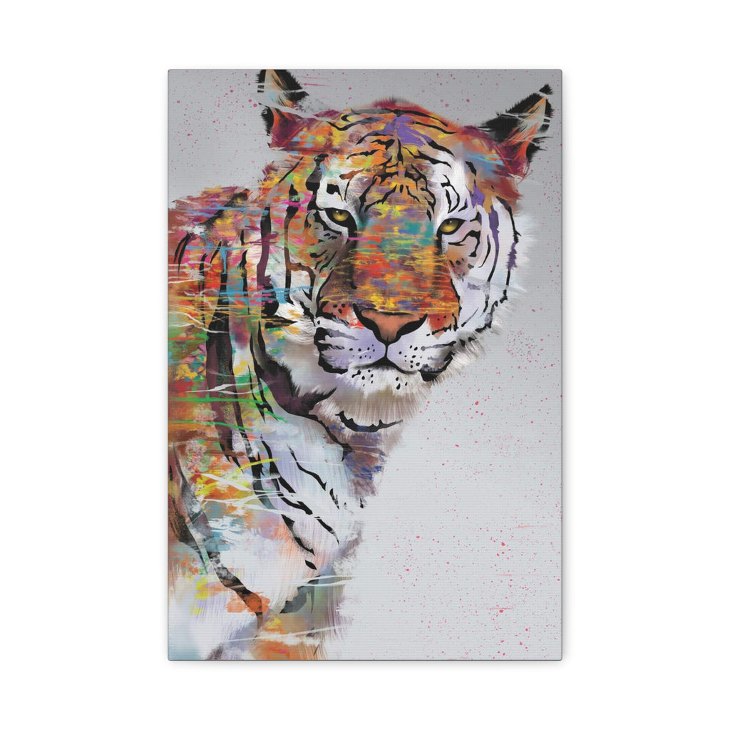 Color Splash Tiger Matte Canvas Wall Art – Stretched 1.25" 