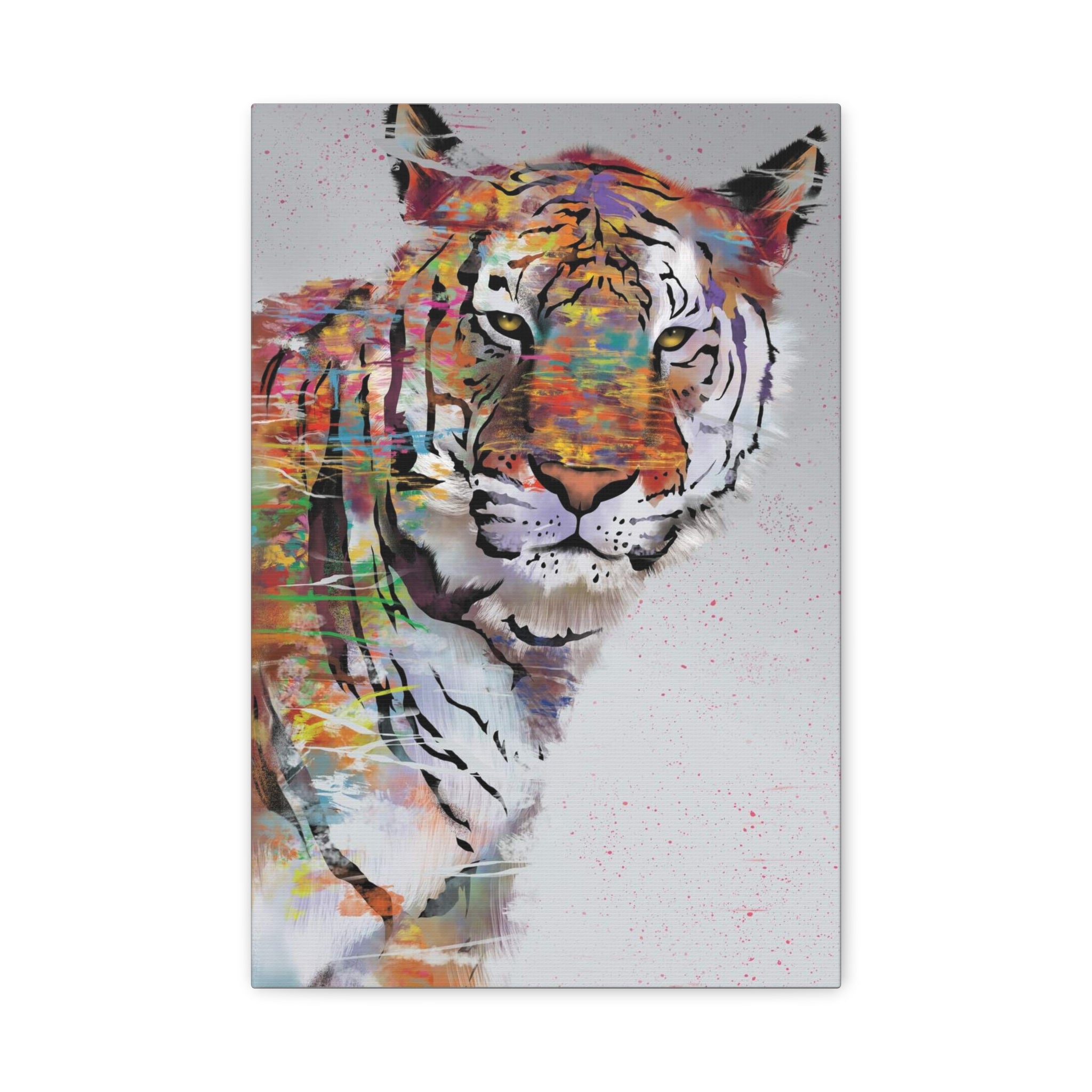 Color Splash Tiger Matte Canvas Wall Art – Stretched 1.25" 