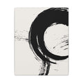 Zen Brushstroke Canvas Wall Art — Minimal Black Circle Abstract