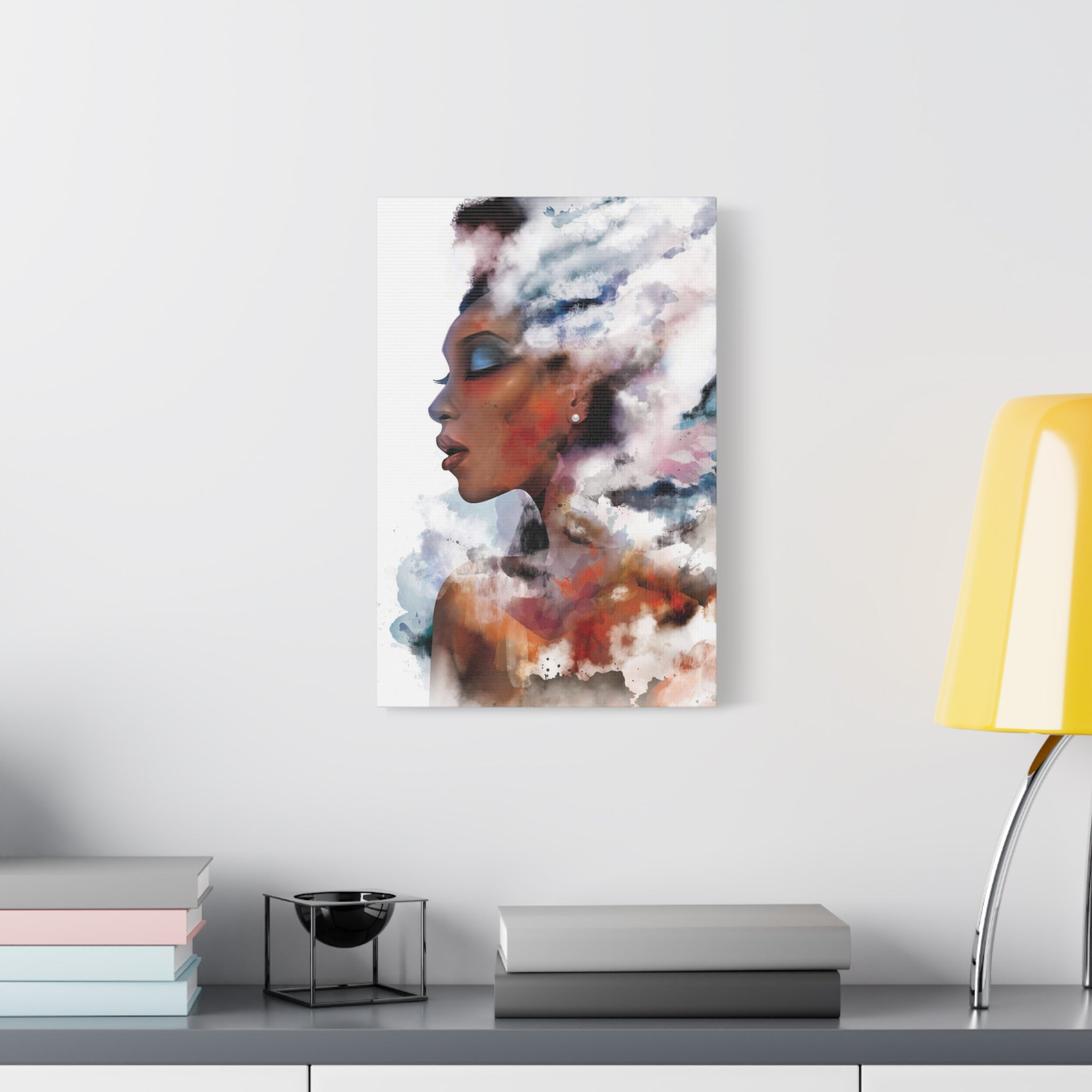 Abstract Portrait Canvas - Dreamy Woman Watercolor Wall Art