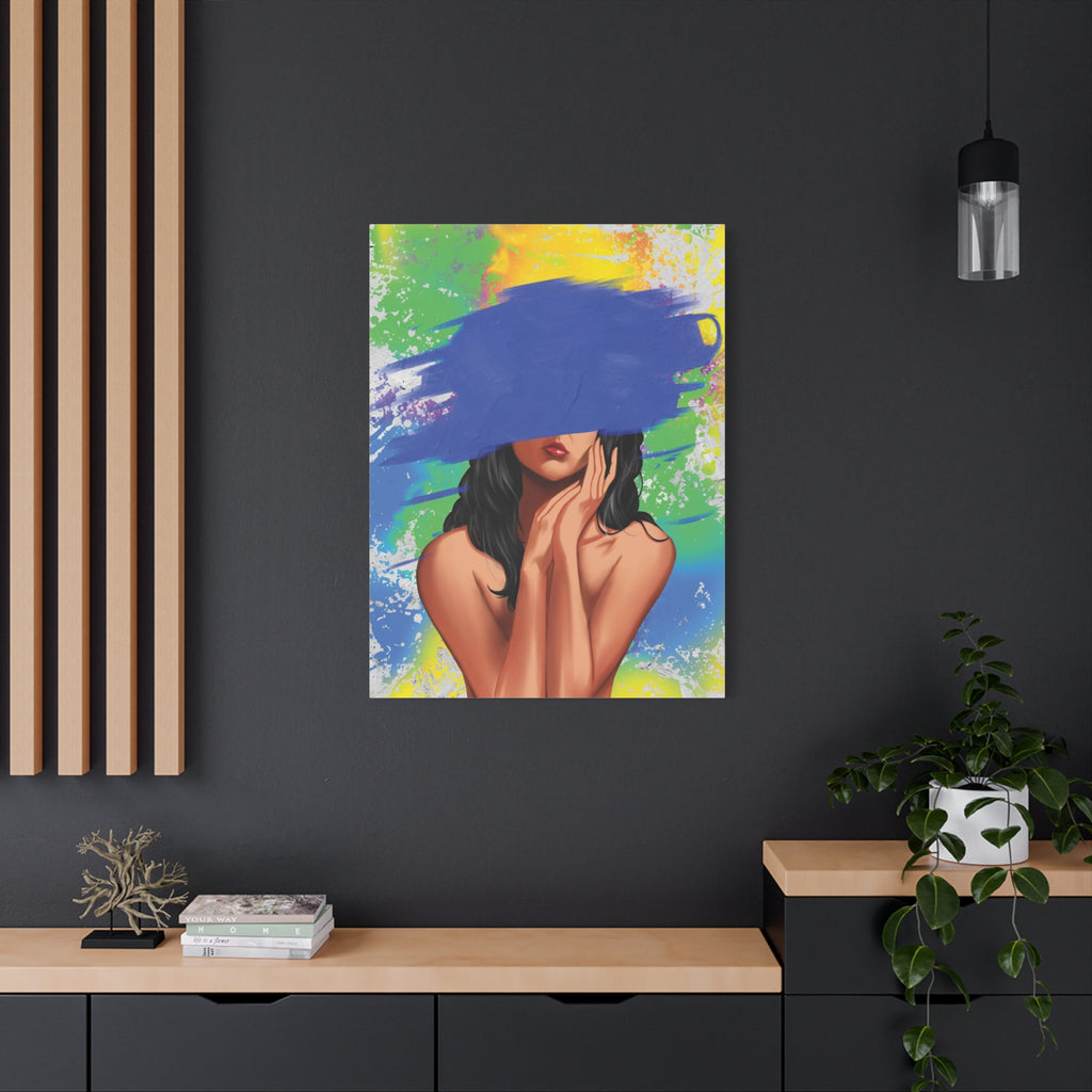 Abstract Portrait Canvas Print — Colorful Brushstroke Woman Art, Matte Stretched Canvas 1.25"