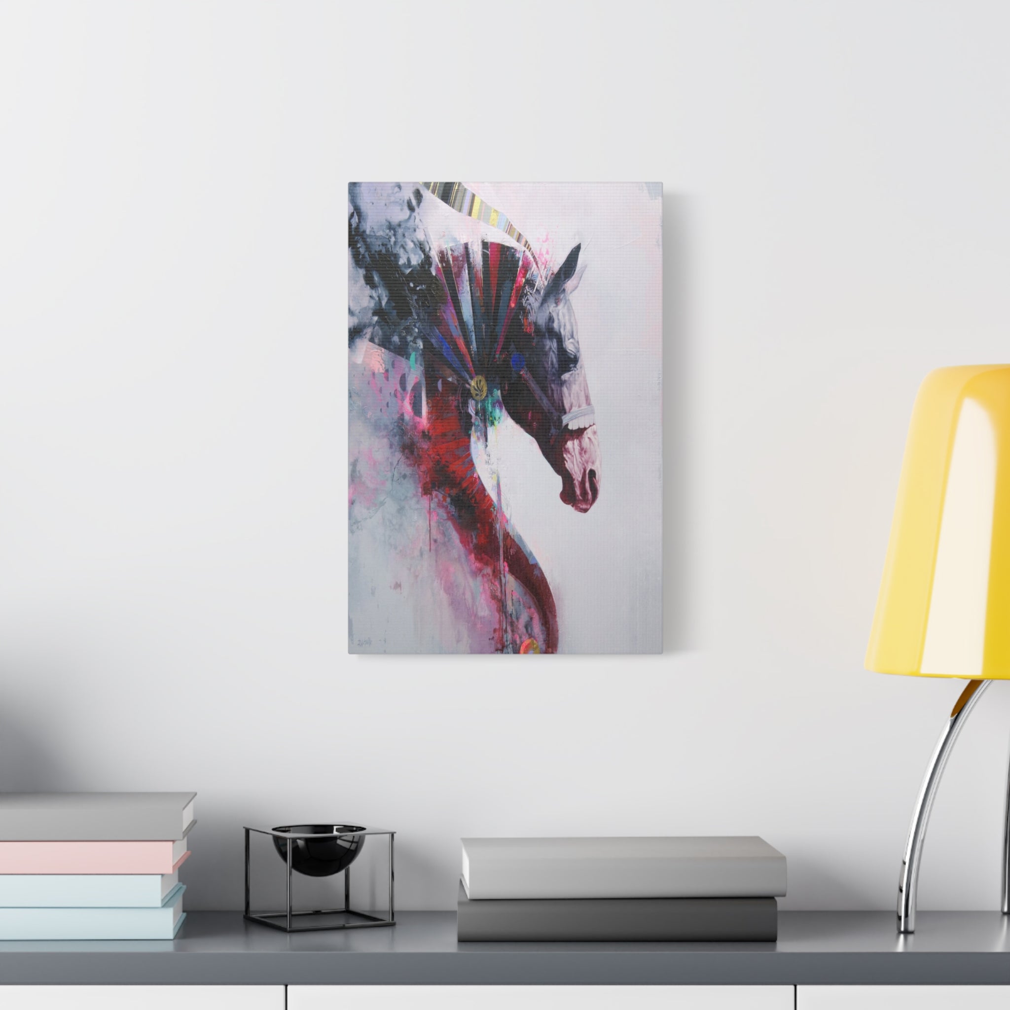 Colorful Horse Art Canvas - Stretched Matte Wall Decor 