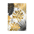 Gold & Black Tropical Leaves Canvas Wall Art — Modern Marble Botanical Print 