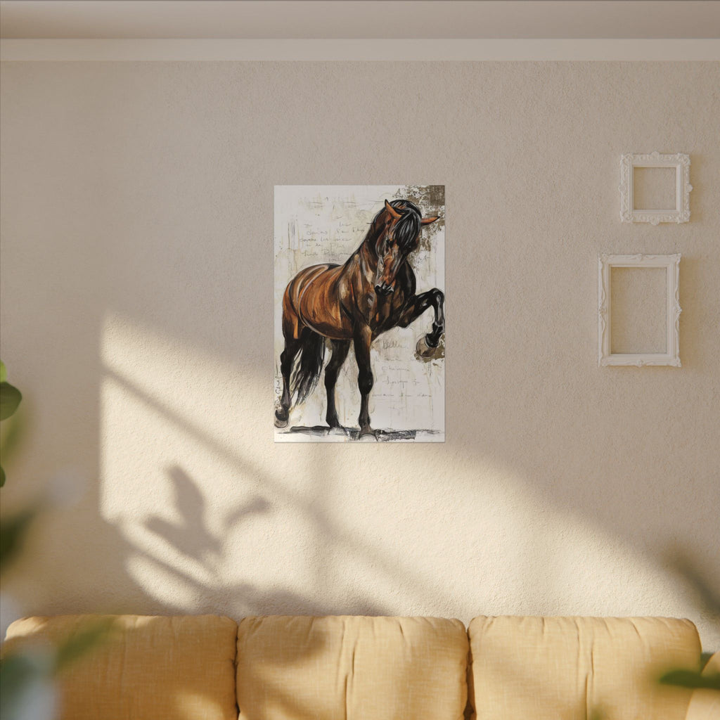 Horse Canvas Wall Art — Brown Stallion Matte Stretched Canvas 