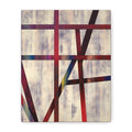 Abstract Geometric Canvas Wall Art — Modern Red & Neutral Stretched Matte Print