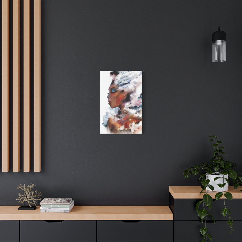 Abstract Portrait Canvas - Dreamy Woman Watercolor Wall Art