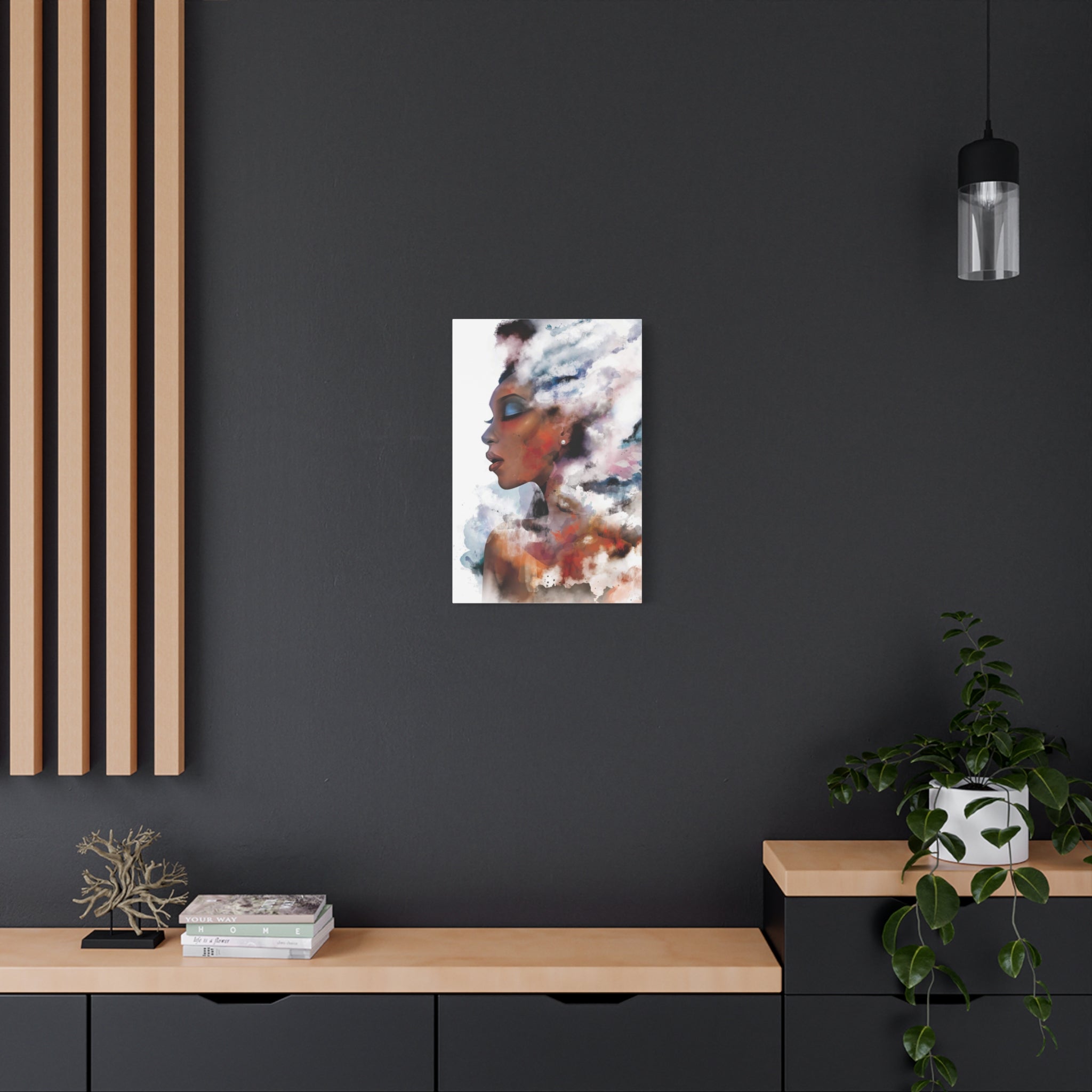 Abstract Portrait Canvas - Dreamy Woman Watercolor Wall Art