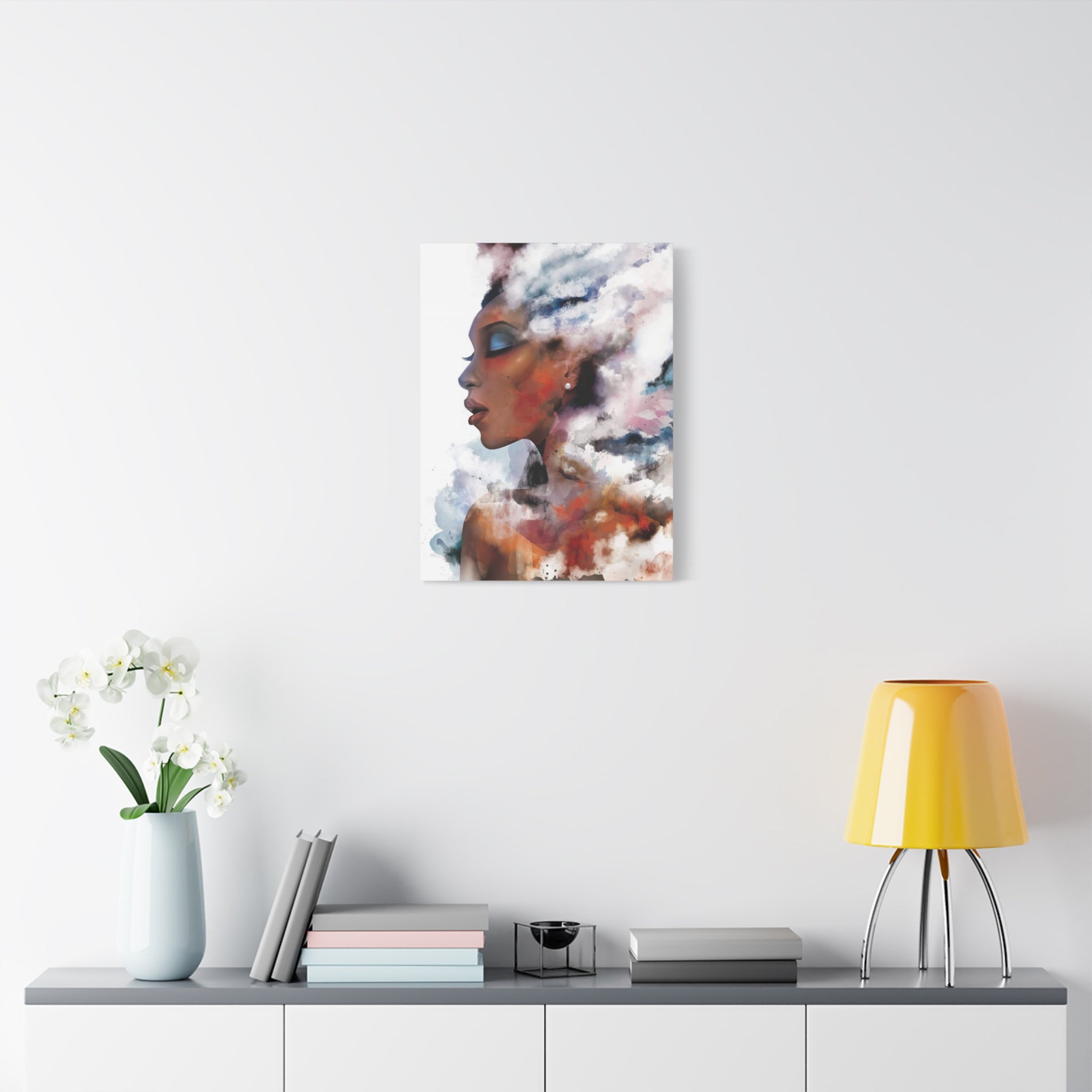 Abstract Portrait Canvas - Dreamy Woman Watercolor Wall Art