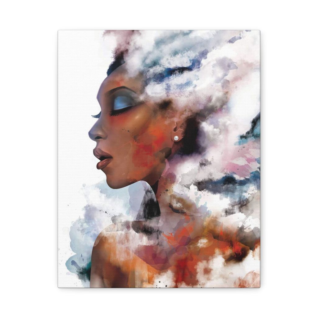 Abstract Portrait Canvas - Dreamy Woman Watercolor Wall Art