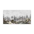 Abstract Gold Landscape Wall Art Canvas – Modern Mountain & Forest Luxury Artwork
