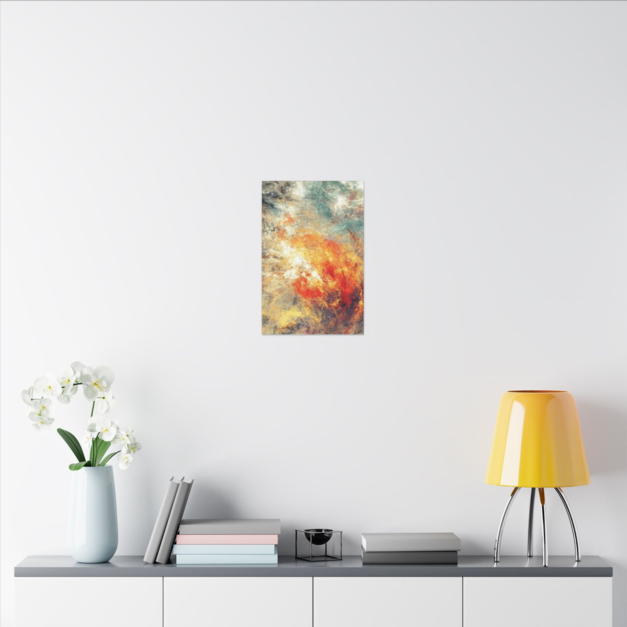 Abstract Nebula Canvas Wall Art — Colorful Modern Stretched Matte Print
