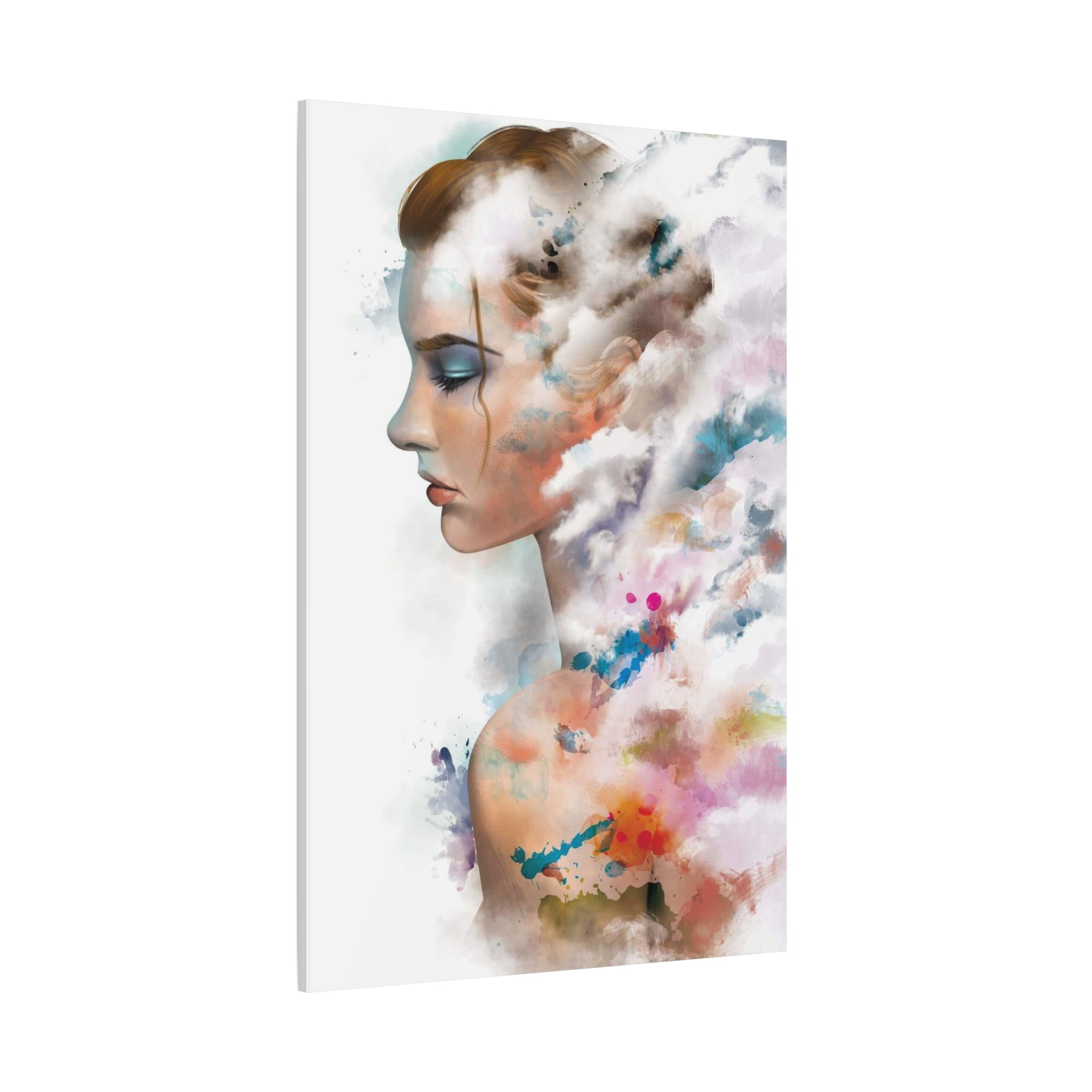 Dreamscape Portrait Canvas - Abstract Watercolor Woman Wall Art