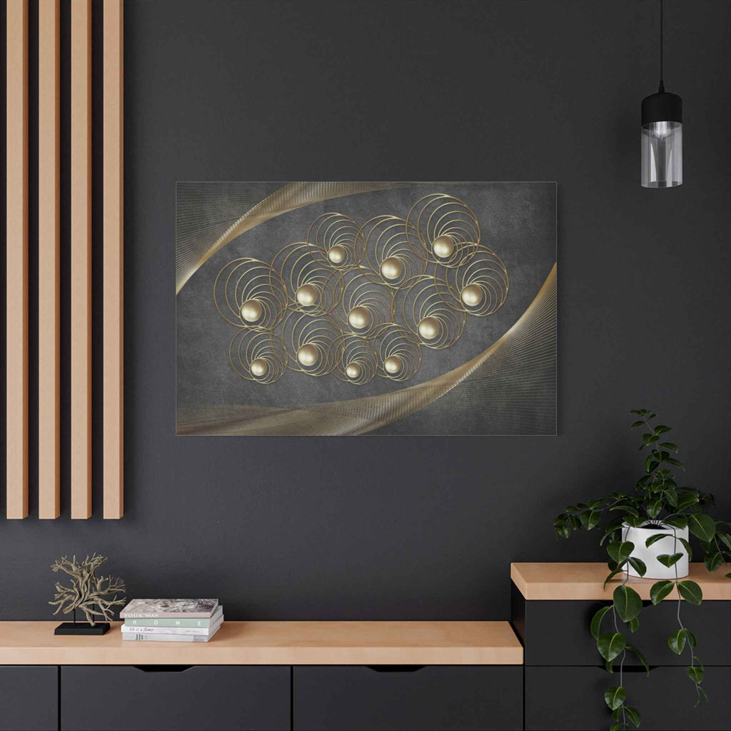 Luxury Gold Geometric Wall Art - Modern Abstract Canvas Decor