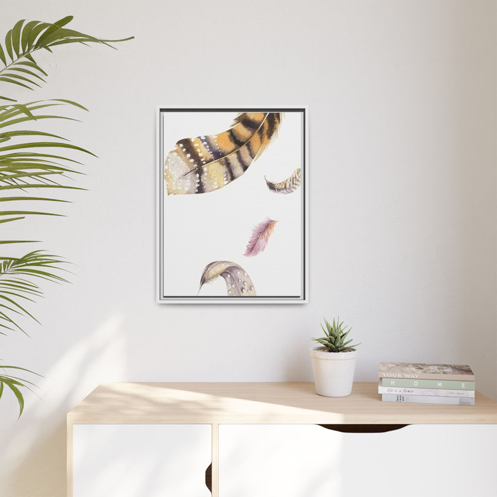 Feather Watercolor Matte Canvas Print — Framed Wall Art