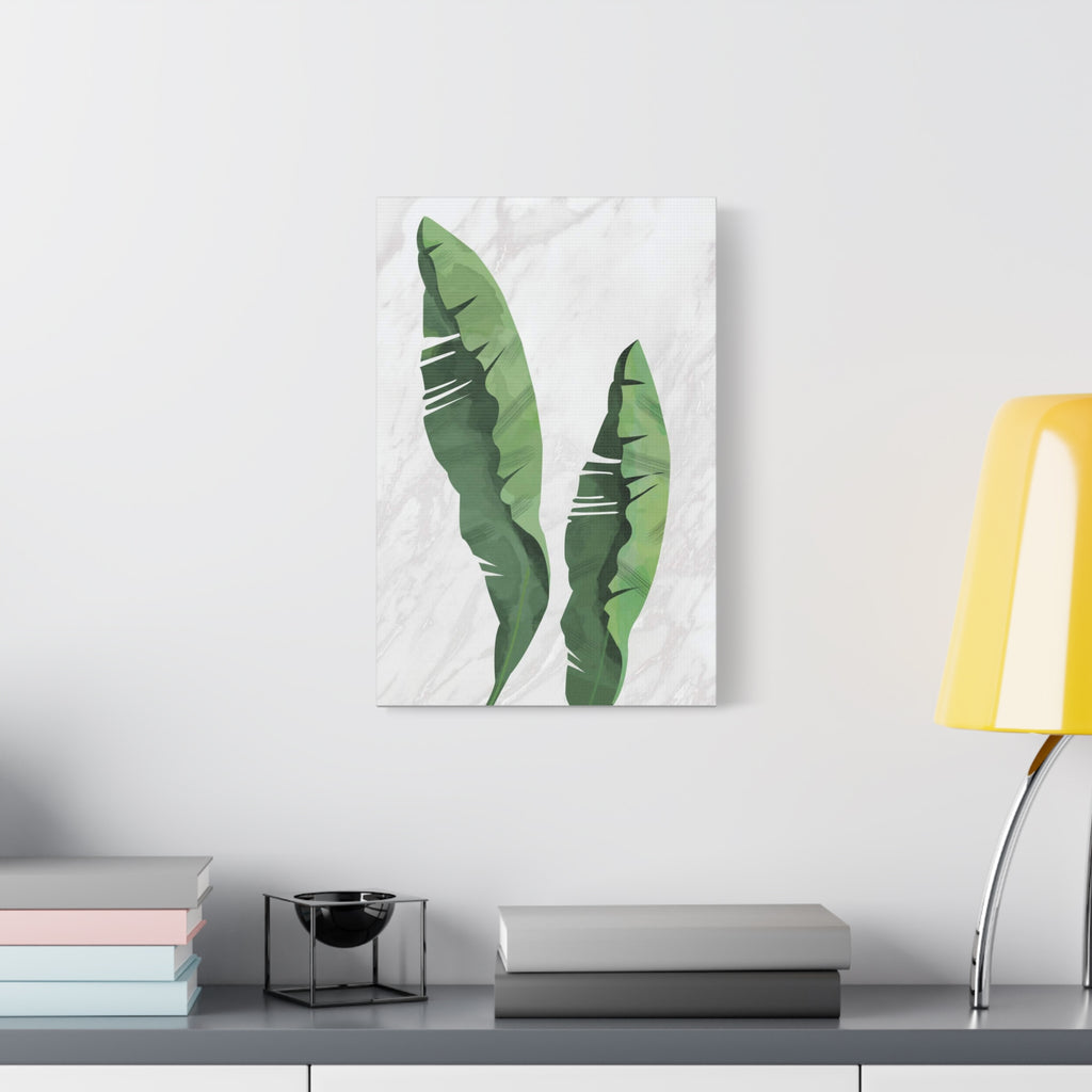 Banana Leaf Botanical Canvas Wall Art - Matte Stretched 1.25"