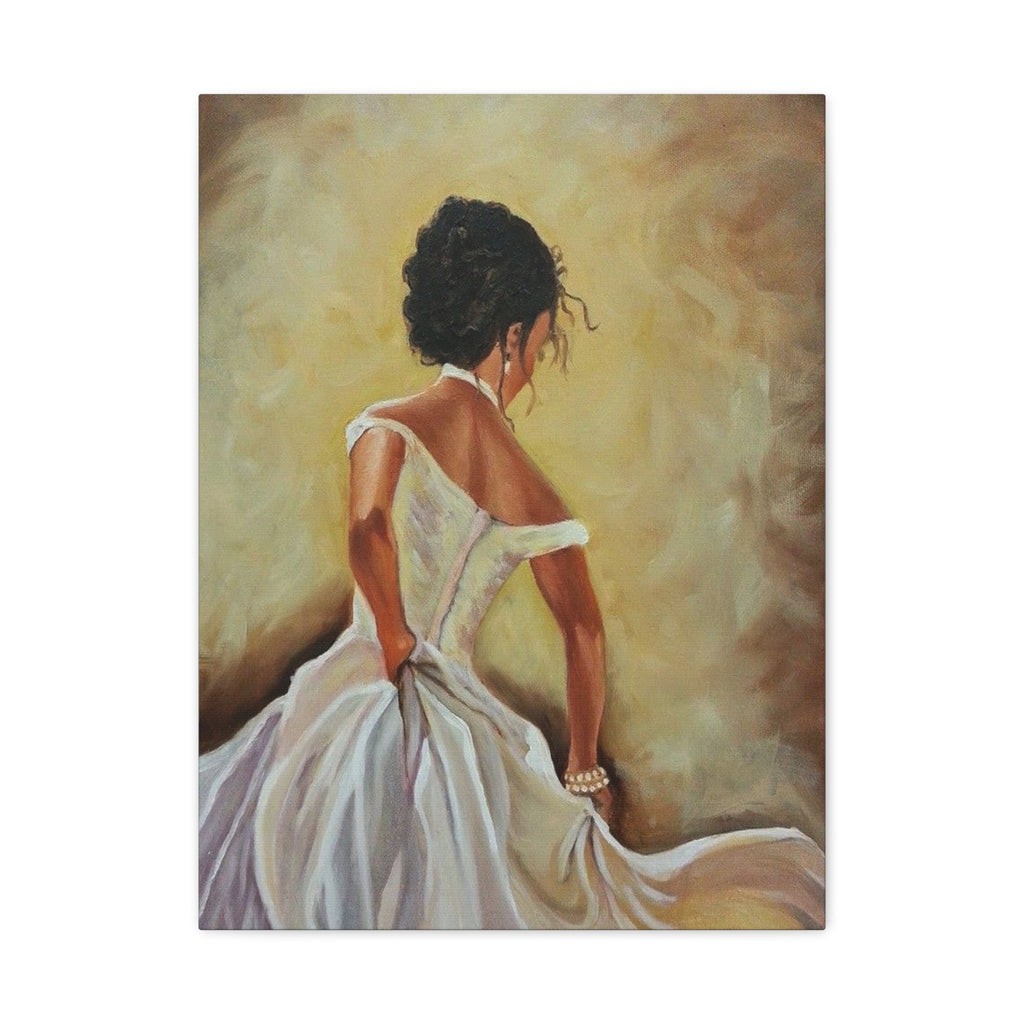 Elegant Bridal Portrait Canvas Print - Romantic Wedding Wall Art - TheKaraHan