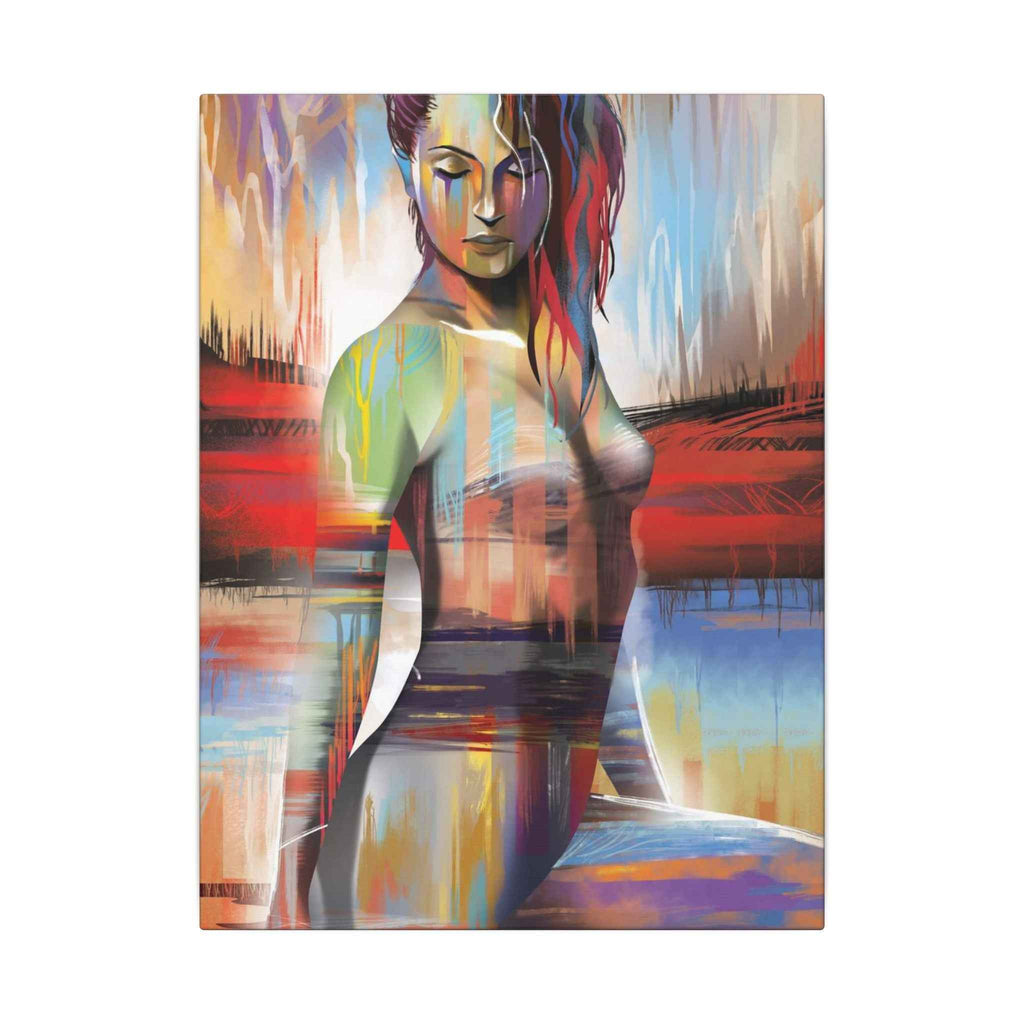 Abstract Colorful Woman Wall Art - Modern Figurative Matte Canvas Print - TheKaraHan