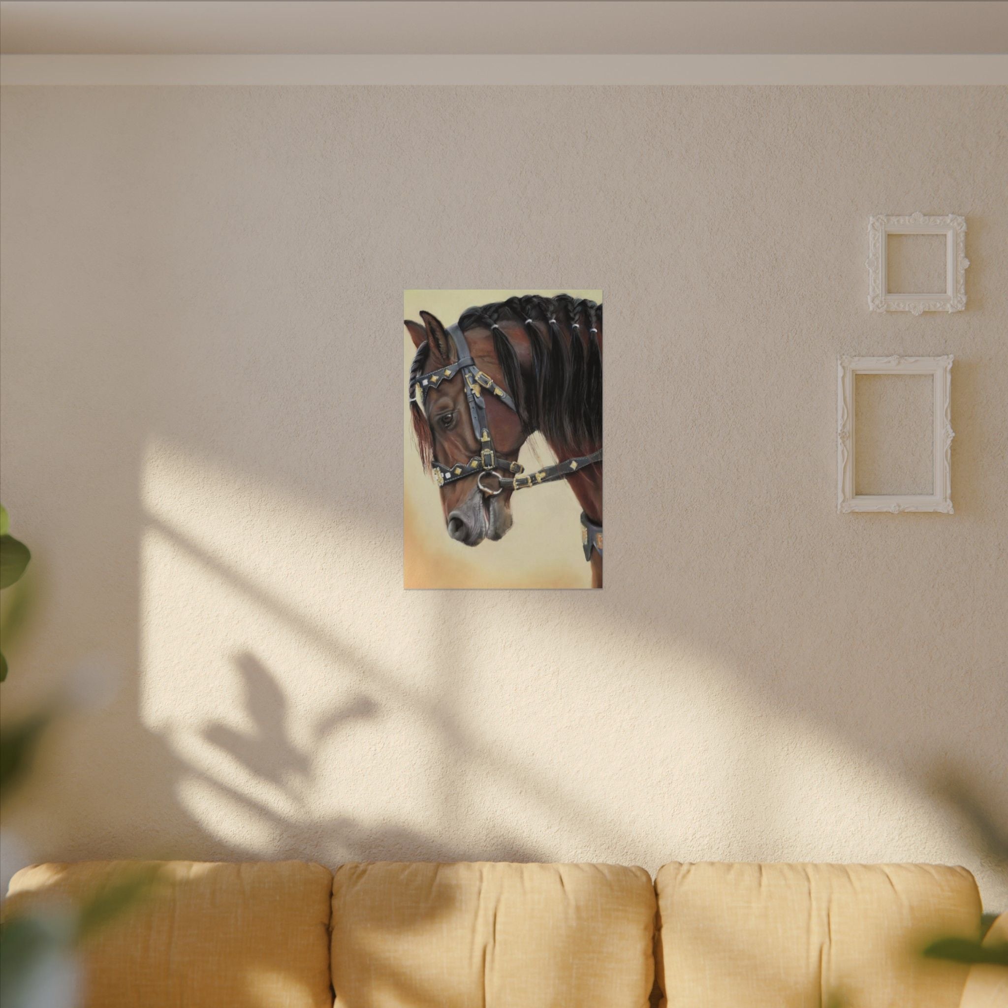 Horse Portrait Canvas Print — Elegant Bridle Art for Home & Stable Decor
