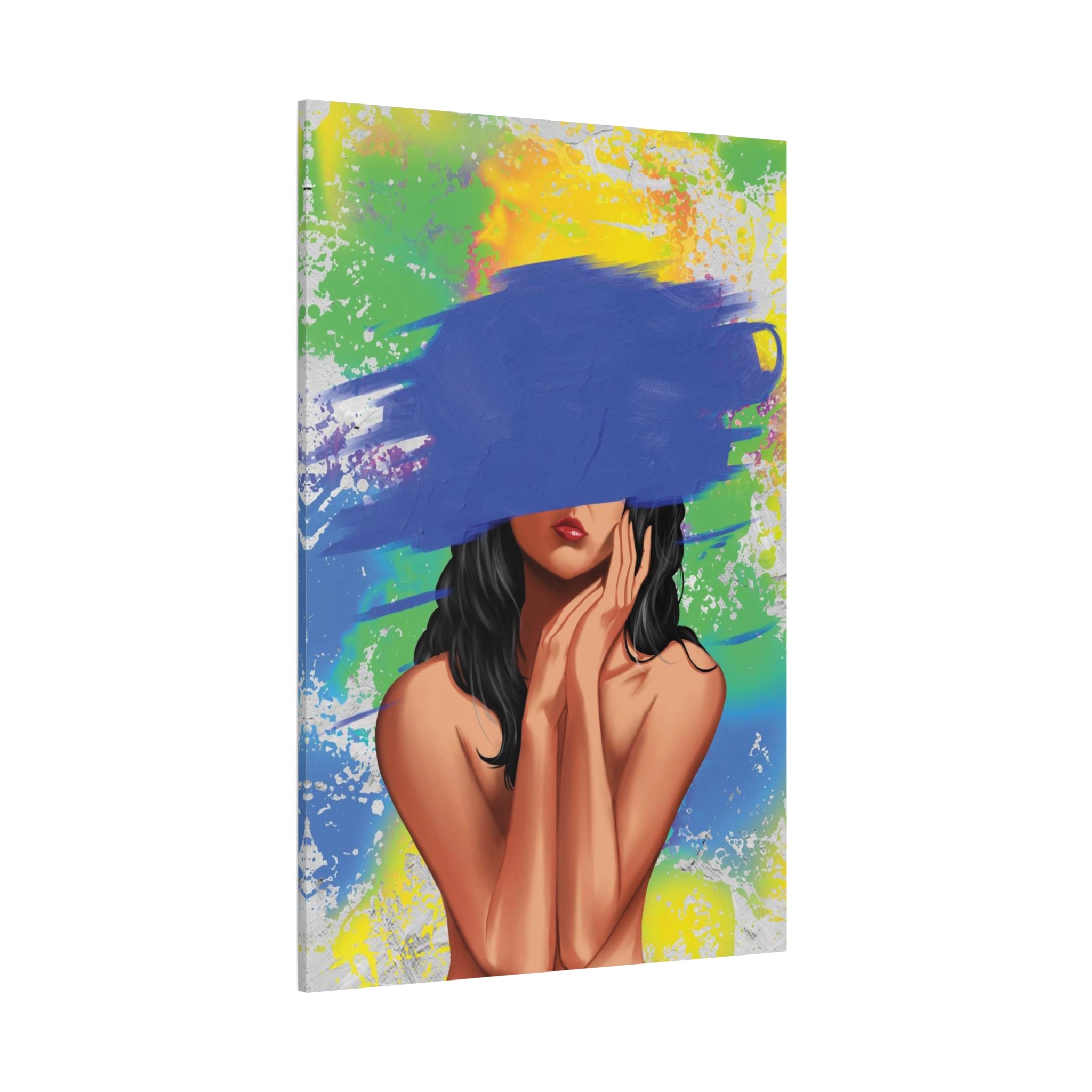 Abstract Portrait Canvas Print — Colorful Brushstroke Woman Art, Matte Stretched Canvas 1.25"