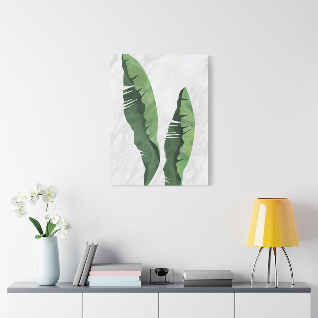 Banana Leaf Botanical Canvas Wall Art - Matte Stretched 1.25"